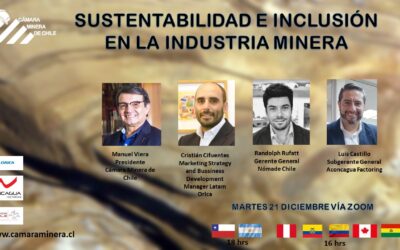 Cámara Minera de Chile realizará webinar “Sustentabilidad e inclusión en la  industria minera”