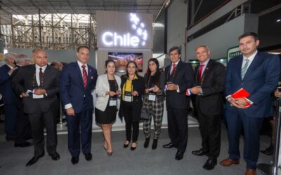 Autoridades de ProChile y ejecutivos locales inauguraron el pabellón chileno en Expomina Perú